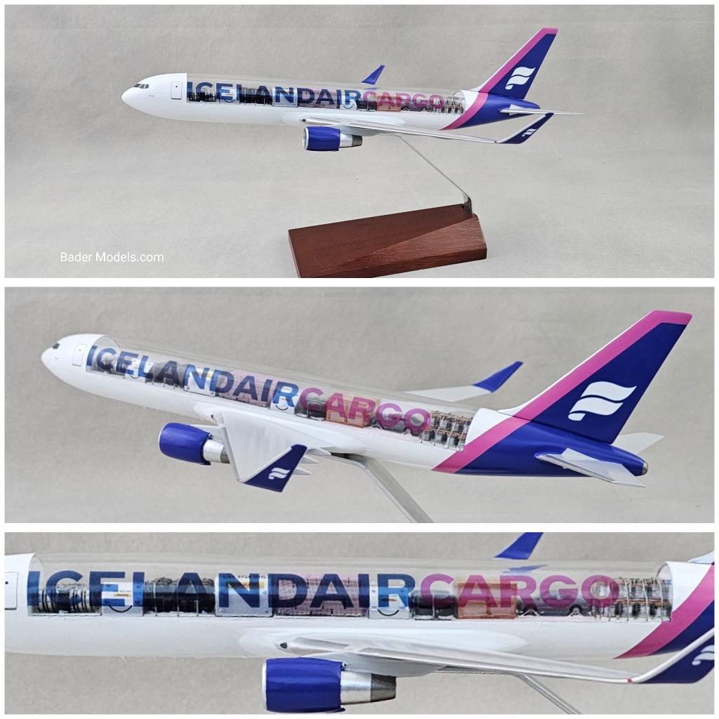Icelandair Cargo (Pink) - B767-300F - (1:144) - 180° Clear Top
